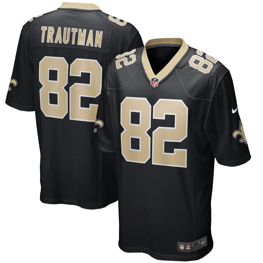 Men New Orleans Saints #82 Adam Trautman Nike Black Game NFL Jersey